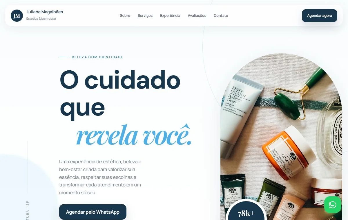 Prévia do site de Juliana Magalhães