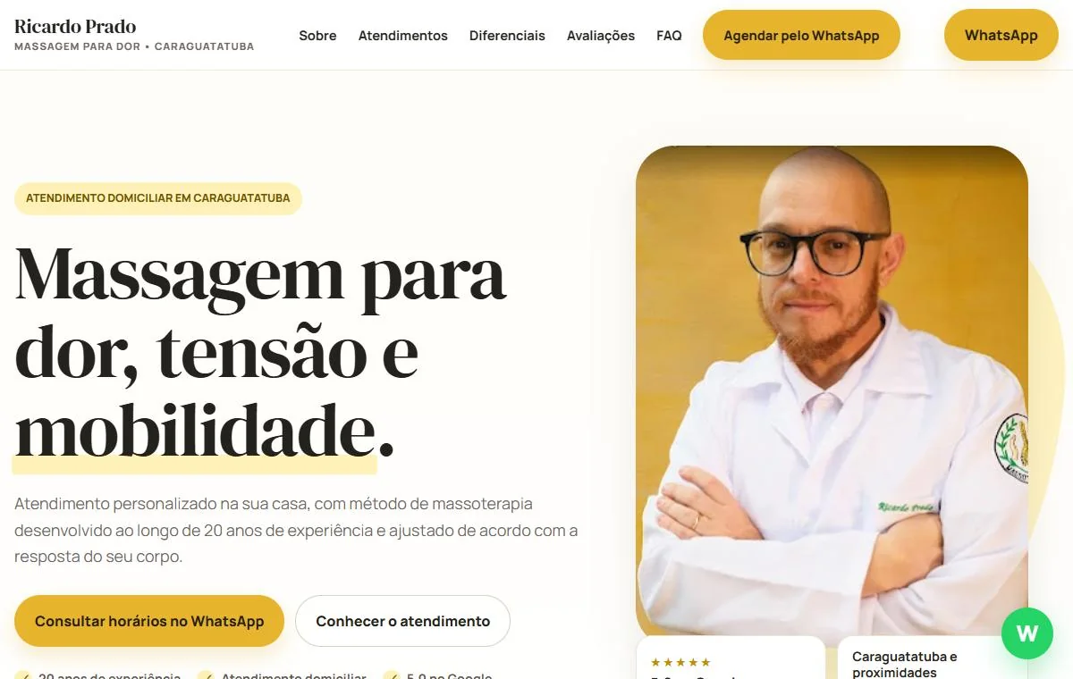 Prévia do site de Ricardo Prado