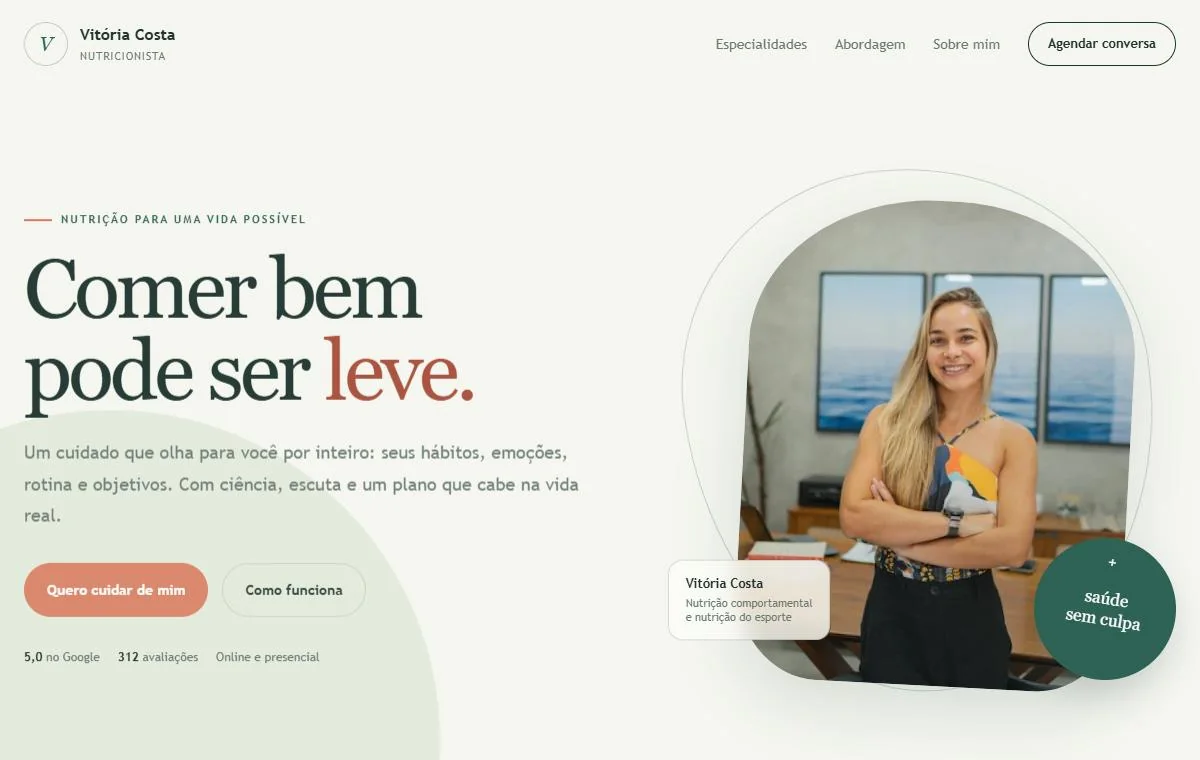 Prévia do site de Vitória Costa